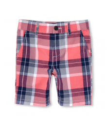 Childrens Place Peach/Gray/Blue Multi Check Shorts